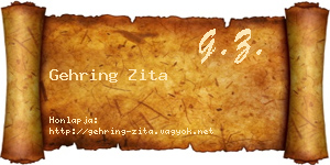 Gehring Zita névjegykártya